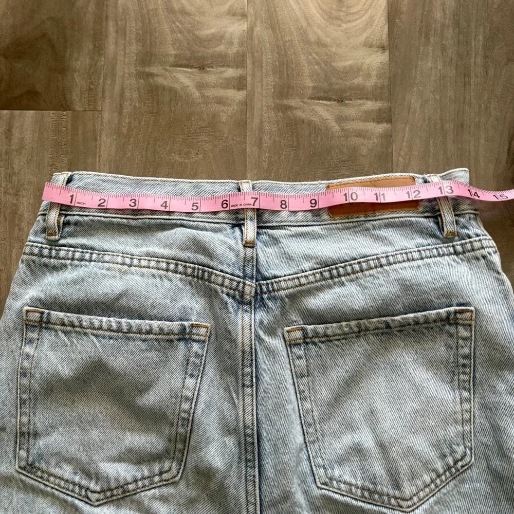 PacSun High Rise Straight‎ Leg Jeans Women's Size 27 Light Wash Denim Blue Flaw - Picture 13 of 16